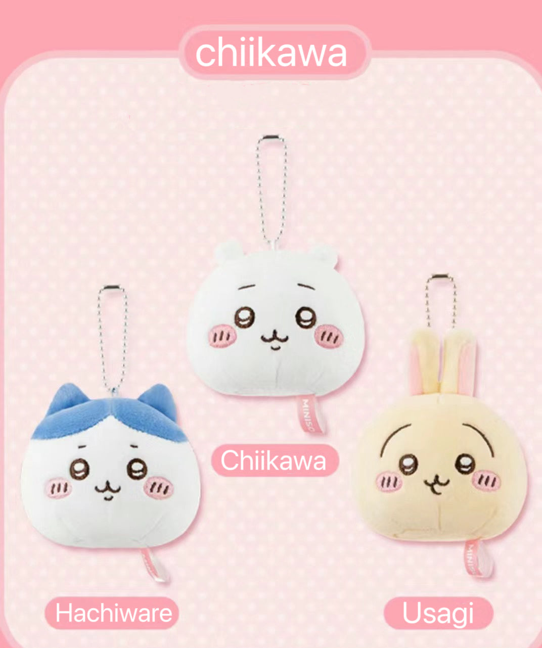 ChiiKawa X Miniso | ChiiKawa Hachiware Usagi Big Head Keychain - Kawaii items Room Decoration doll KawaiiGiftLand