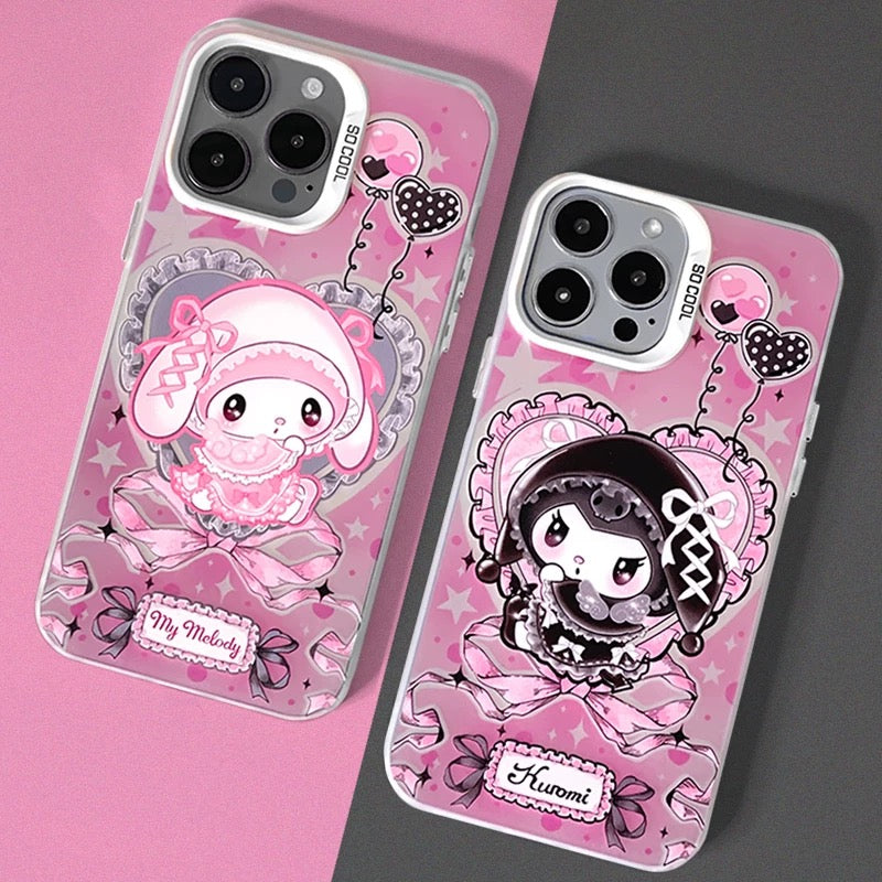 Japanese Cartoon Sanrio Winter Sweet Lolita | My Melody Kuromi Laser - iPhone Case 11 12 13 14 15 16 Pro Promax KawaiiGiftLand