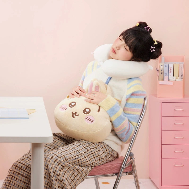 ChiiKawa X Miniso | ChiiKawa Hachiware Usagi Neck Pillow - Airplane Pillow Kawaii items Room Decoration KawaiiGiftLand