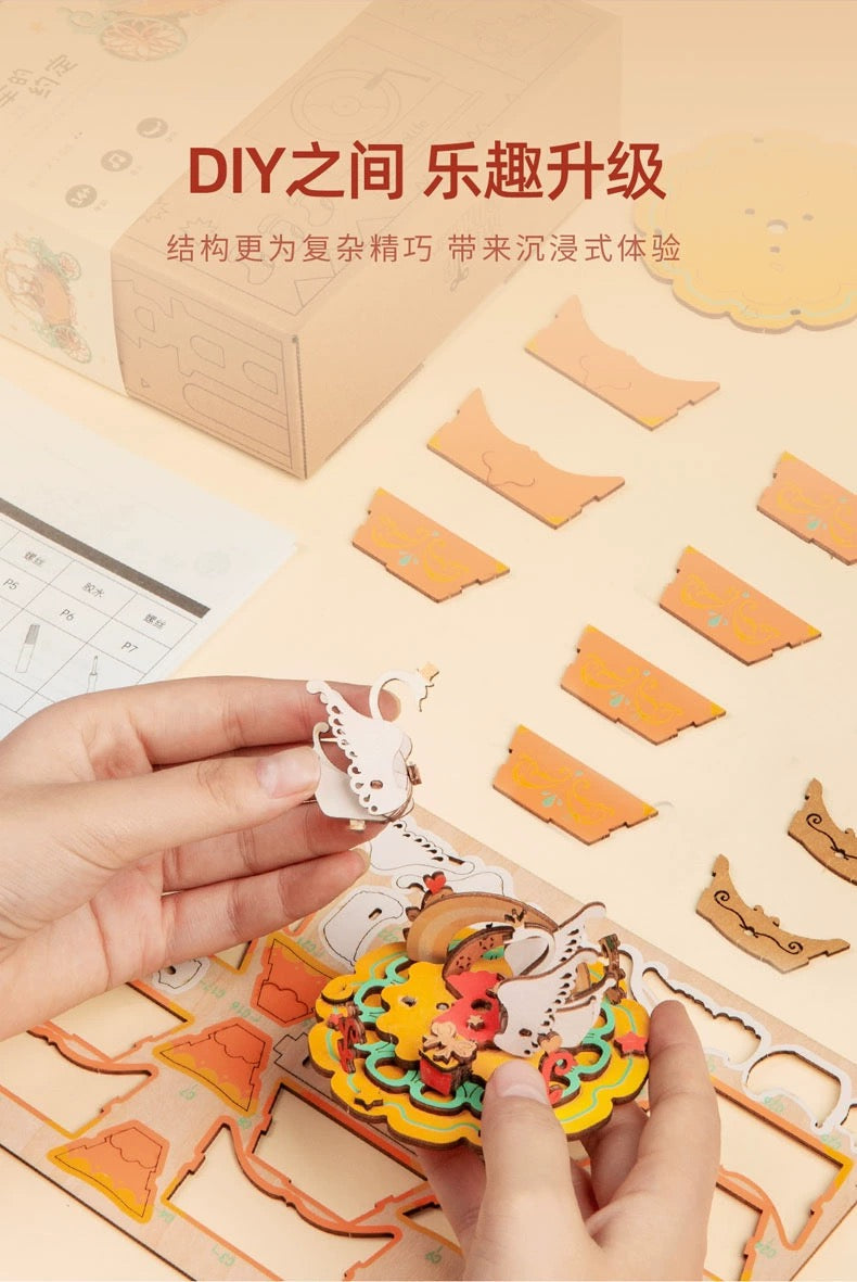 Craft Kits Wooden Music Box | Magic Fantasy Fairy Tale - DIY Handmade Mini World Miniature Gift