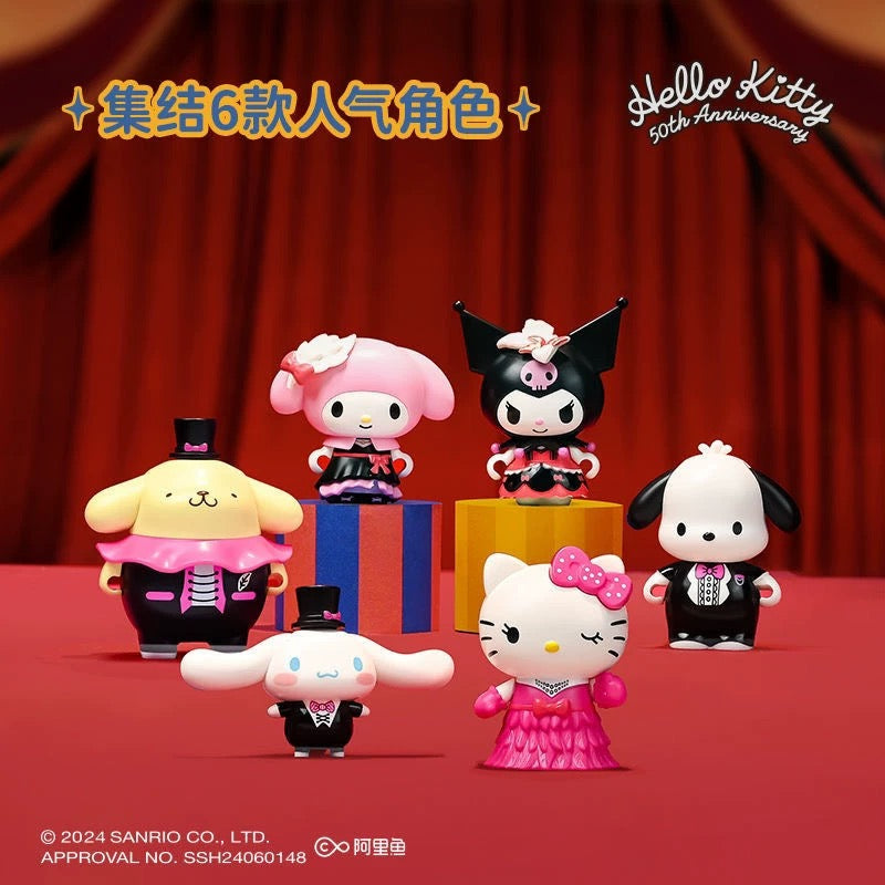 Sanrio Hello Kitty 50th Anniversary Bling Bling Broadway Stage | Hello Kitty My Melody Kuromi Cinnamoroll Pompompurin Pochacco - Limited Edition Building Blocks Toy Collections