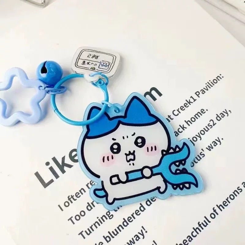 Japanese Cartoon ChiiKawa Acrylic Keychain with Bell | ChiiKawa Hachiware Usagi - Kawaii Item Cute Accessories KawaiiGiftLand