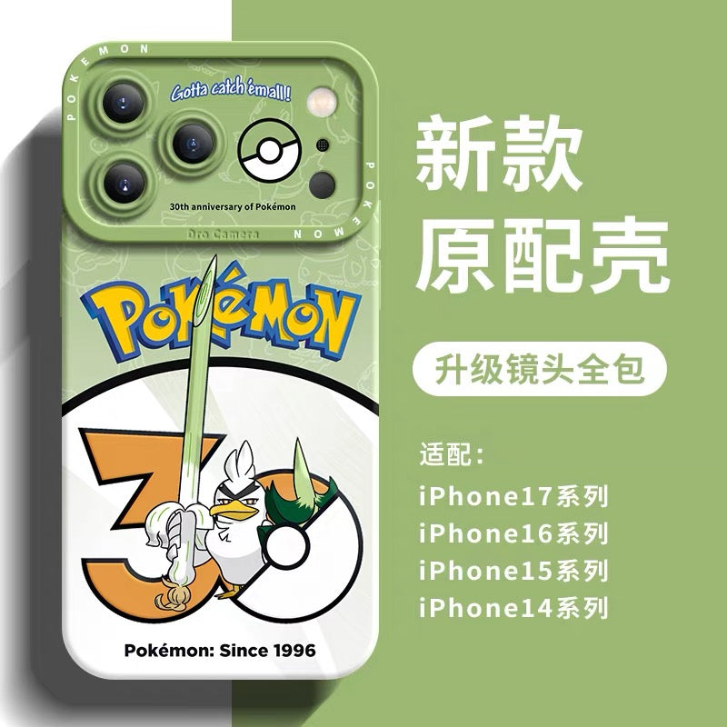 Japanese Cartoon Pokemon Silicone Case Pokemon 30 Anniversary Version Part26 | Rillaboom Cinderace Inteleon Toxtricity Sirfetch'd Hatterene Dragapult Duraludon 8 Styles - iPhone Case PLUS SE2 XS XR X 11 12 13 14 15 16 16e 17 17e Pro Promax 12mini 13mini