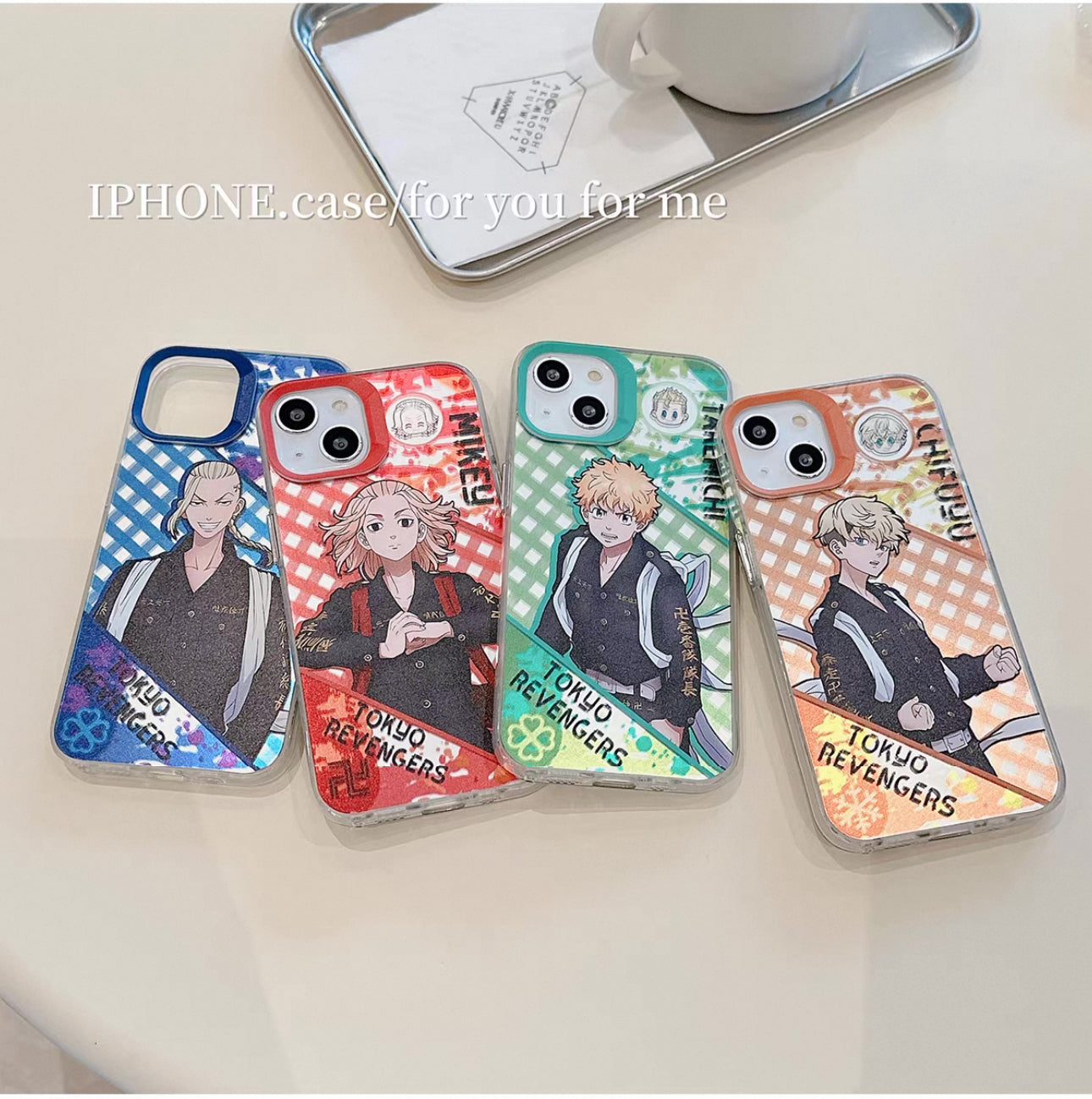 Japanese Anime Tokyo Revengers Laser Phone Case | Mikey Takemichi Draken Chifuyu - iPhone Case 7 8 PLUS SE2 XS XR X 11 12 13 14 15 16 Pro Promax 12mini 13mini KawaiiGiftLand