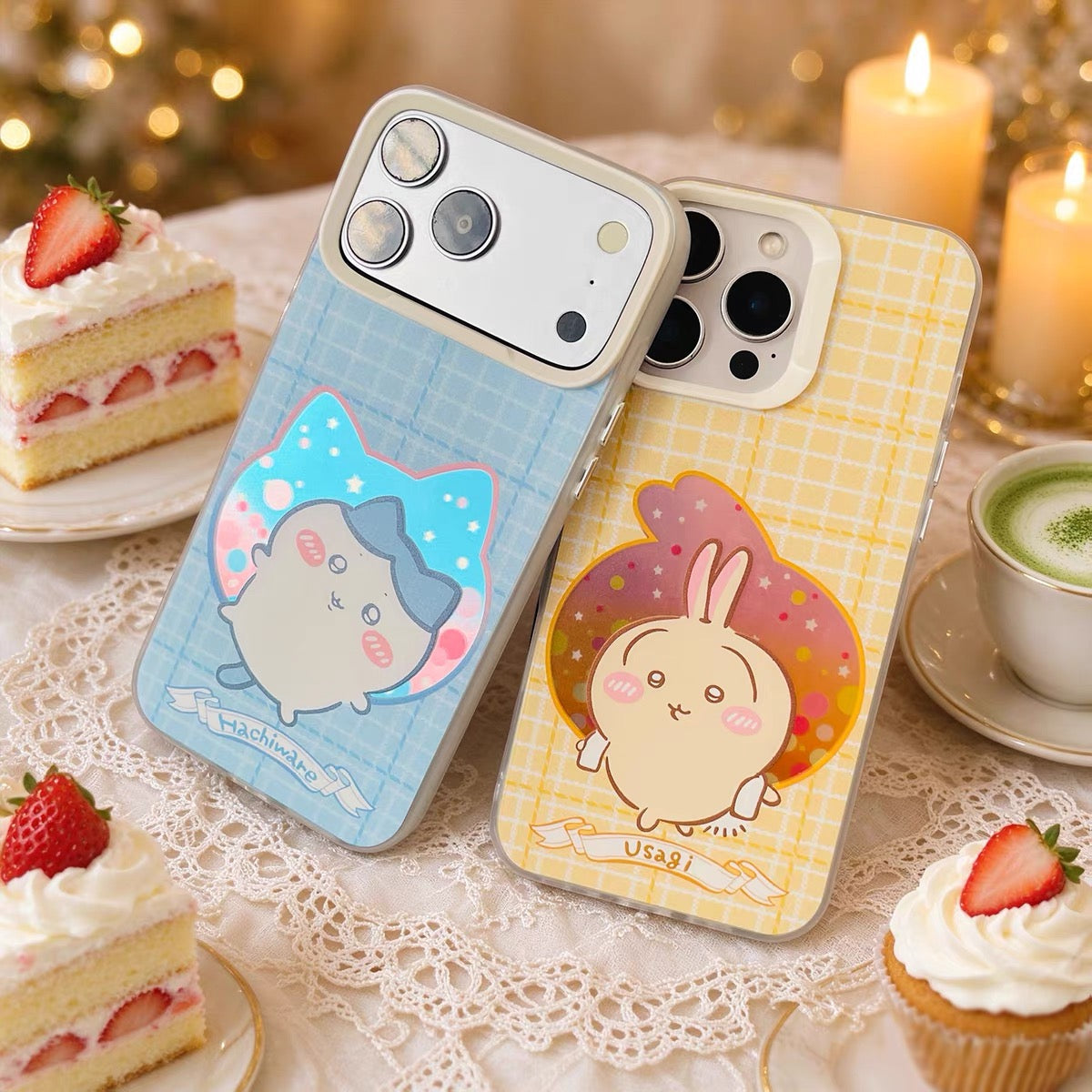 Japanese Cartoon ChiiKawa Daily with Icon Laser Case | Chiikawa Hachiware Usagi Momonga 4 Styles - iPhone Case 11 12 13 14 15 16 16e 17 17e 18 Pro Promax