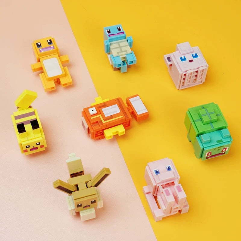 Pokemon Adventures Build Blocks Part 1 | Pikachu Charmander Jigglypuff Mew Magikarp Bulbasaur Squartle - Moveable Building Blocks Toy Collections