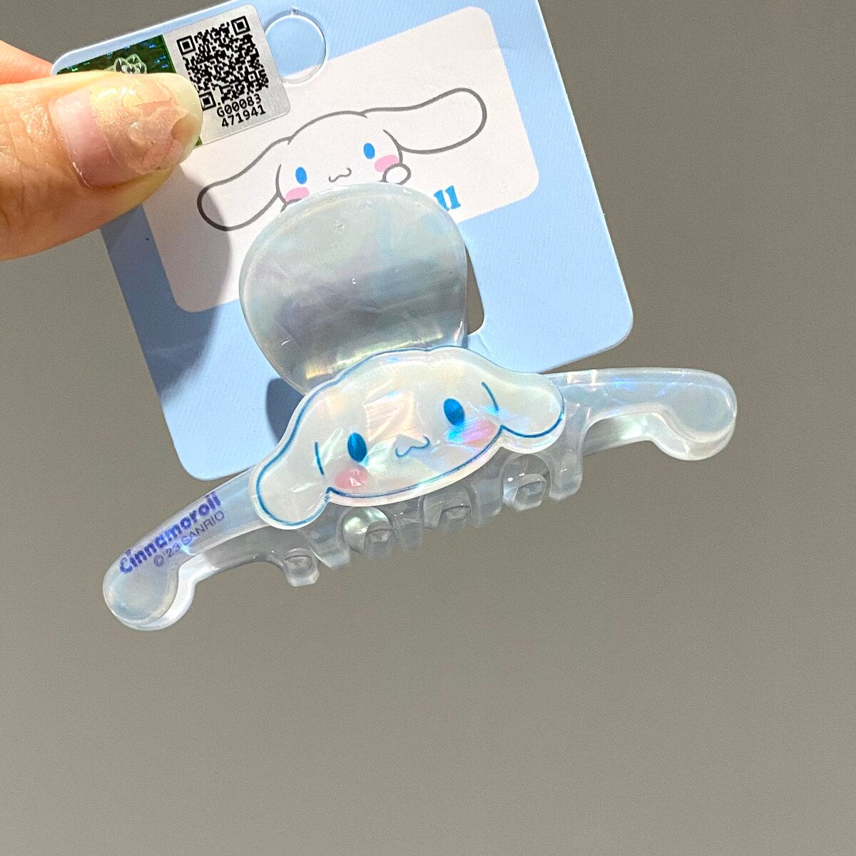 Cinnamoroll blue-grey acetate claw clip 8.3cm