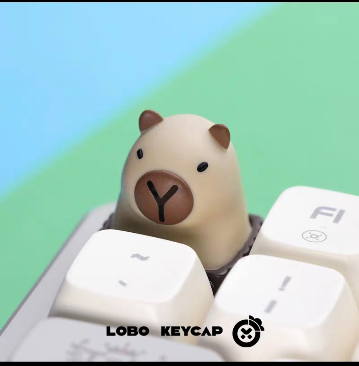 Lobo Cute Capybara Artisan Keycaps – Hand-Cast Resin Kawaii Mechanical Keyboard Accessories & Desk Decor