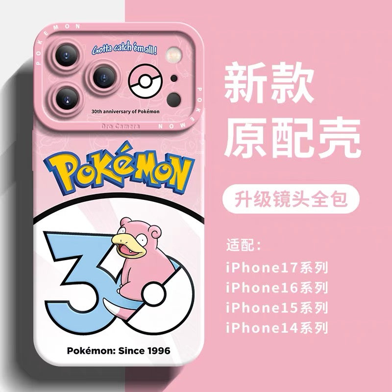 Japanese Cartoon Pokemon Silicone Case Pokemon 30 Anniversary Version Part1 | Bulbasaur Charmander Squirtle Pikachu Psyduck Ditto Slowpoke Gastly 8 Styles - iPhone Case PLUS SE2 XS XR X 11 12 13 14 15 16 16e 17 17e 18 Pro Promax 12mini 13mini