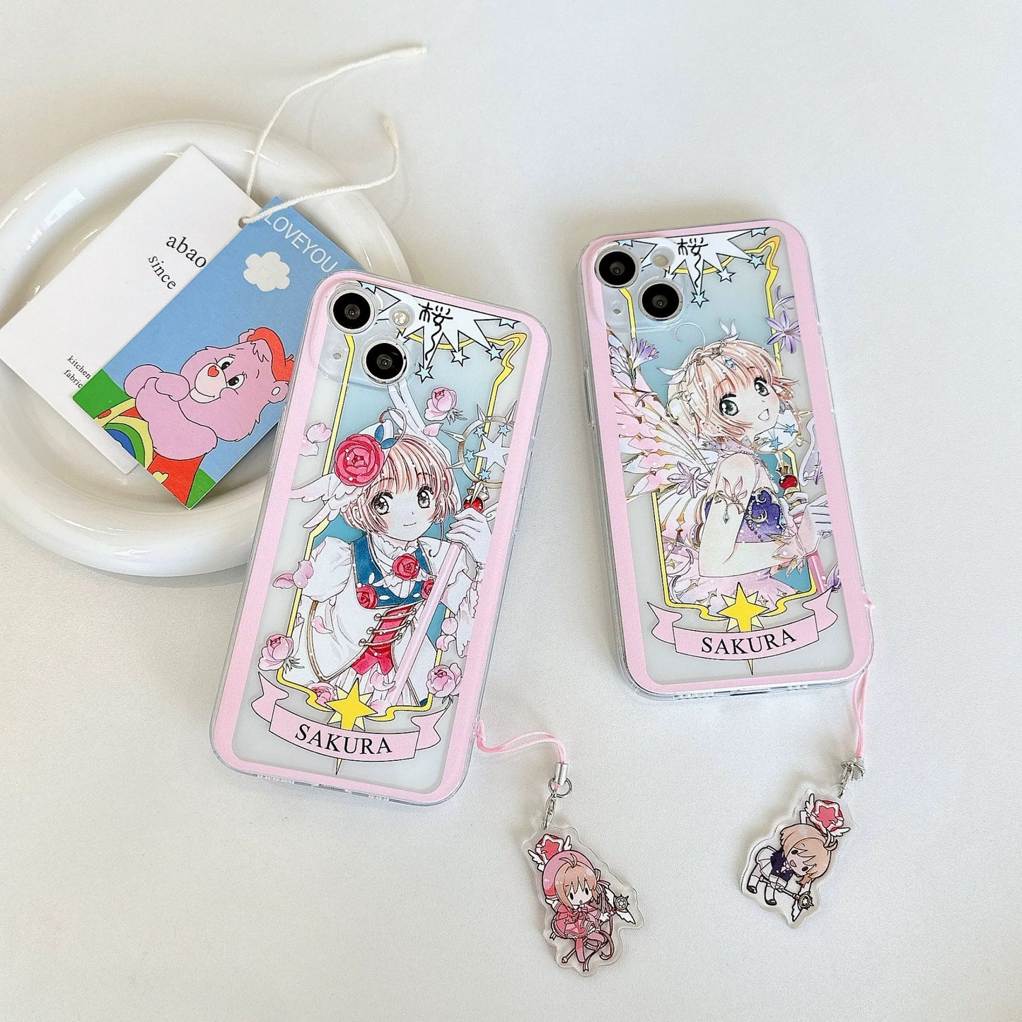CardCaptorSakura Card Version Part 3 | Purple Flower & Rose - iPhone Case 6 7 8 PLUS SE2 XS XR X 11 12 13 14 15 16 Pro Promax 12mini 13mini KawaiiGiftLand