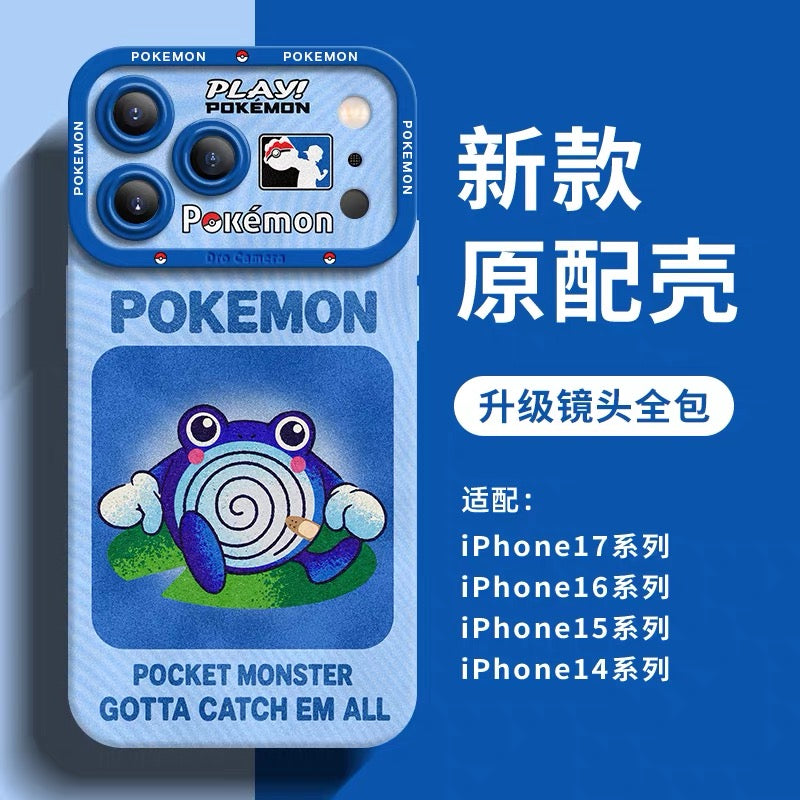 日本アニメ ポケモン シリコンケース ネオンスプレーペイントスタイル パート1 | ニョロゾ ミミッキュ ヘラクロス ツボツボ イッカネズミ カビゴン ヤブクロン バタフリー 8スタイル - iPhoneケース PLUS SE2 XS XR X 11 12 13 14 15 16 16e 17 17e Pro Promax 12mini 13mini