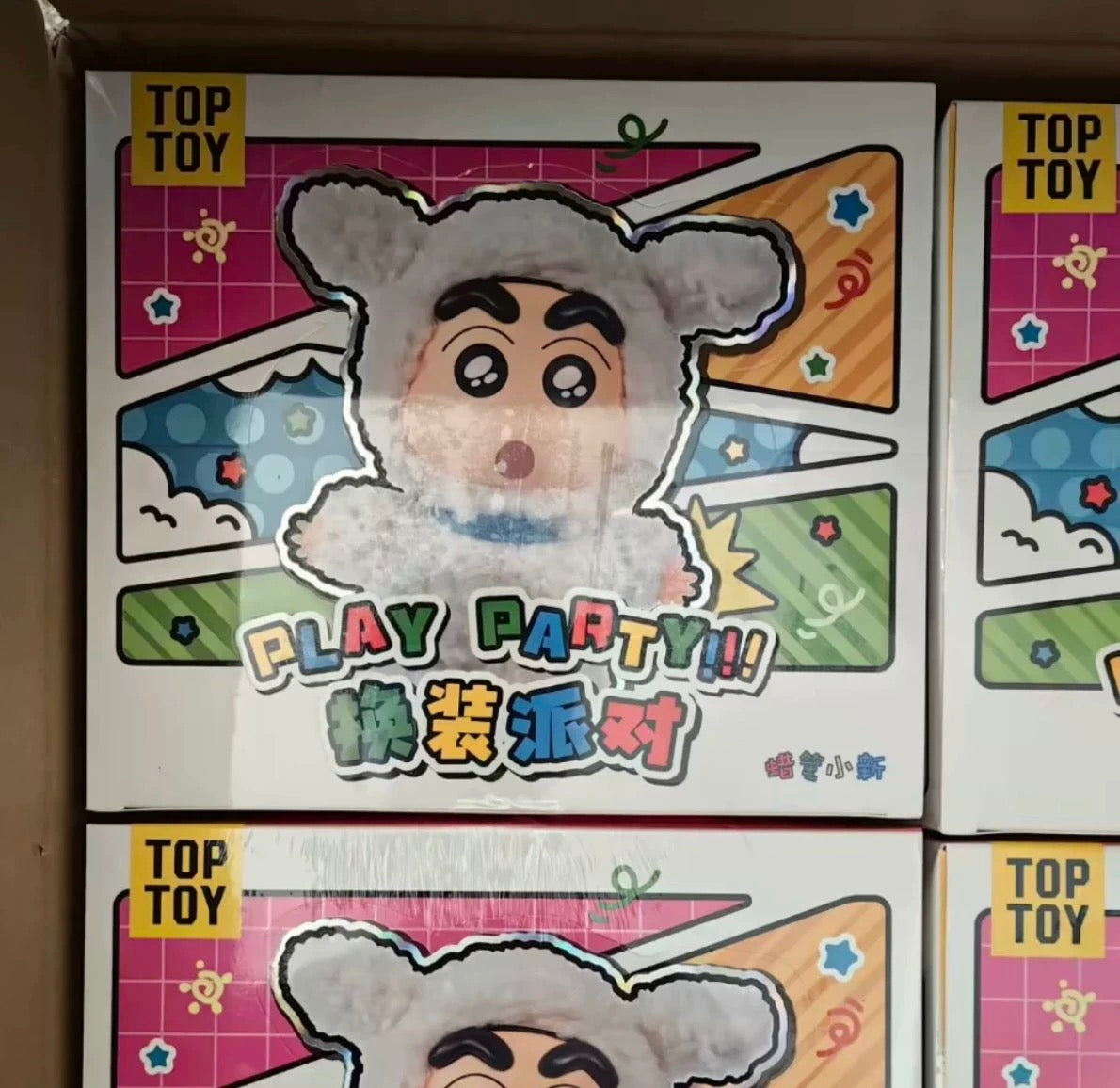 TopToy X Crayon Shin-chan Cosplay Party Part 1 Series Limited | ChocoBi Shiro Action Kamen Buriburi Elephant - Vinyl Face Plush Doll Figure Keychain Collectable Toys Mystery Blind Box