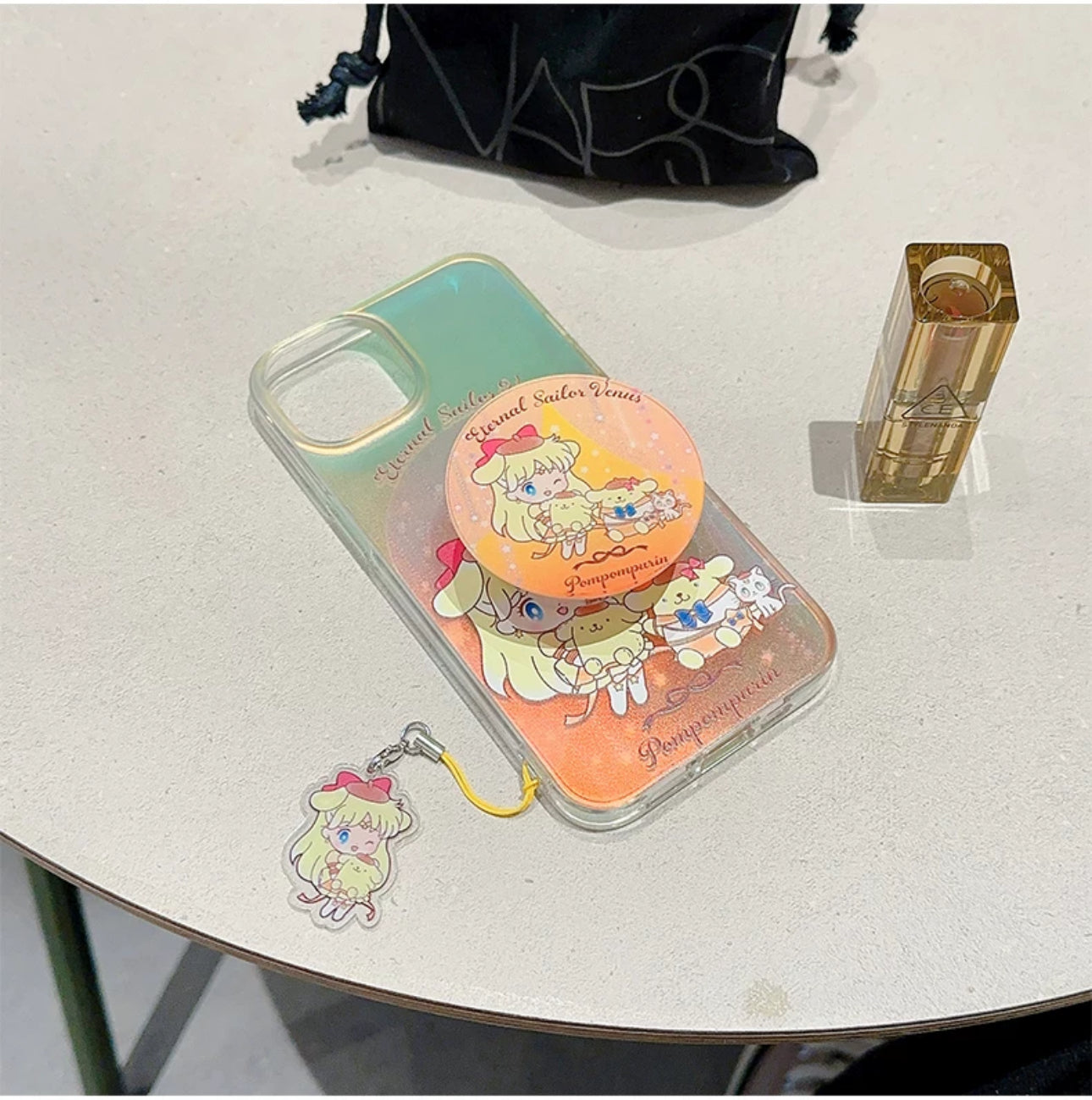 Japanese Cartoon iPhone Case with Strap | Laser Sailor Girl X Hello Kitty Kuromi Cinnamorll Pompompurin - iPhone Case Phone Case 7 8 PLUS SE2 XS XR X 11 12 13 14 15 16 Pro Promax 12mini 13mini KawaiiGiftLand