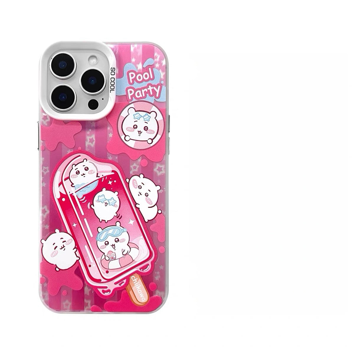 Japanese Cartoon ChiiKawa Summer Ice Bar Laser Case | ChiiKawa Hachiware Usagi Momonga - iPhone Case 11 12 13 14 15 16 16e 17 17e 18 Pro Promax