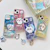 Japanese Cartoon ChiiKawa Laser Phone Case with Strap | Attack Mode with Fun Emo ChiiKawa Hachiware Usagi Momonga - iPhone Case PLUS SE2 11 12 13 14 15 16 16e 17 17e Pro Promax 12mini 13mini