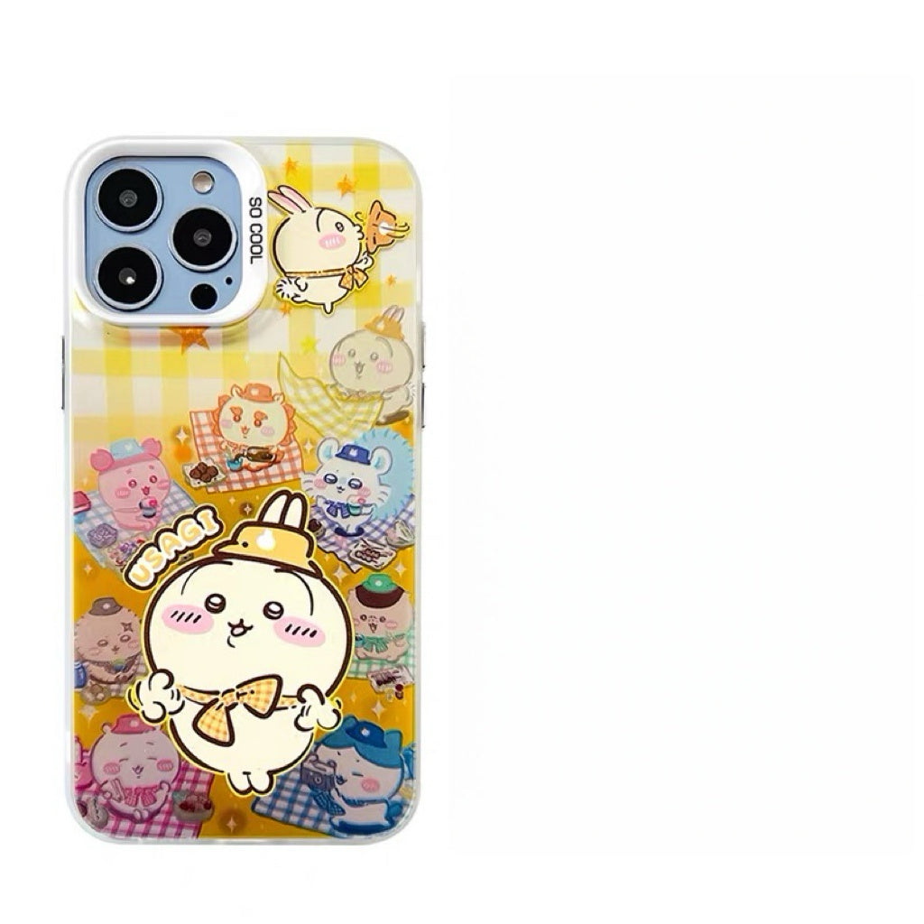 Japanese Cartoon ChiiKawa Picnic Times Laser Case | ChiiKawa Hachiware Usagi - Phone Case Samsung Galaxy S26 S25 S24 S23 S22 S21 FE Ultra Edge