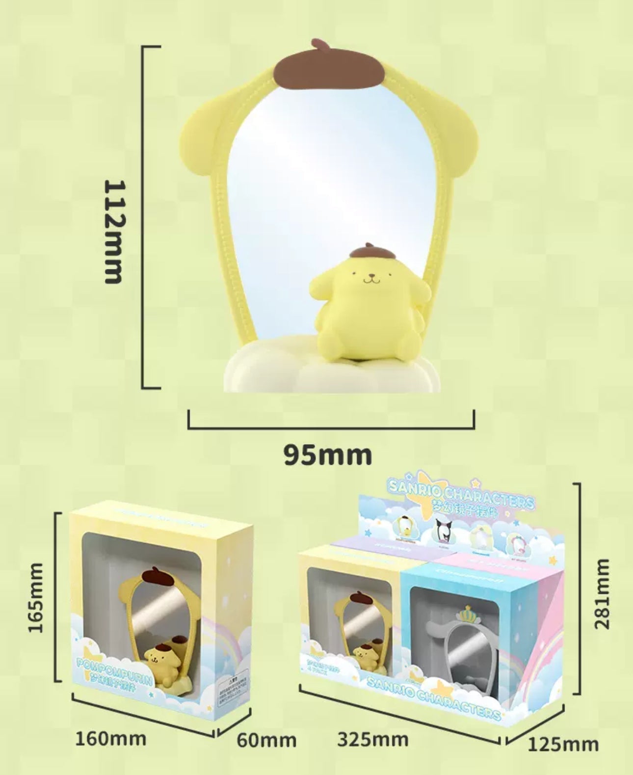 Sanrio Characters Theme Silicon with Mirror Series | My Melody Kuromi Cinnamoroll Pompompurin - Kawaii Decoration Collectable Toys Toy Collection KawaiiGiftLand