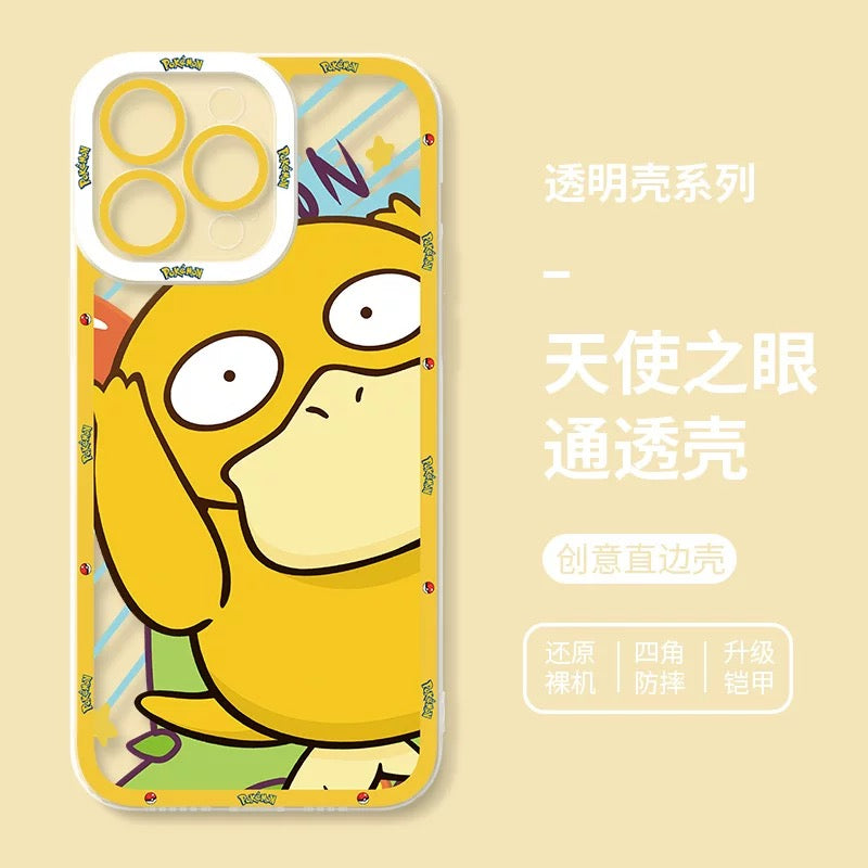 Japan Cartoon Pokemon Happy Party Verison | Psyduck - iPhone Case 6 7 8 PLUS SE2 XS XR X 11 12 13 14 15 16 16e Pro Promax 12mini 13mini