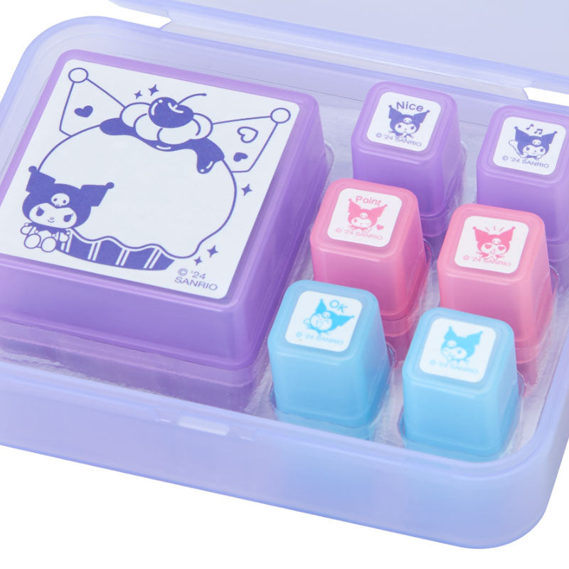 Sanrio Japan Kuromi Stamp Set with Oil Ink - Kawaii Stationery KawaiiGiftLand