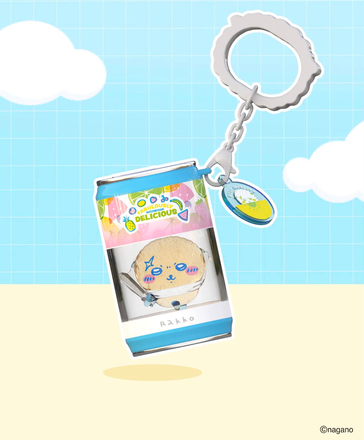 [Pre-Order] ChiiKawa X Miniso Fruit Market Series Fruit Market Soft Drink Can Keychain Blind Box | ChiiKawa Hachiware Usagi Momonga Kurimanju Rakko Shisa Crab Soft Drink Can Keychain Blind Box - Kawaii Items Room Decoration Mystery Box