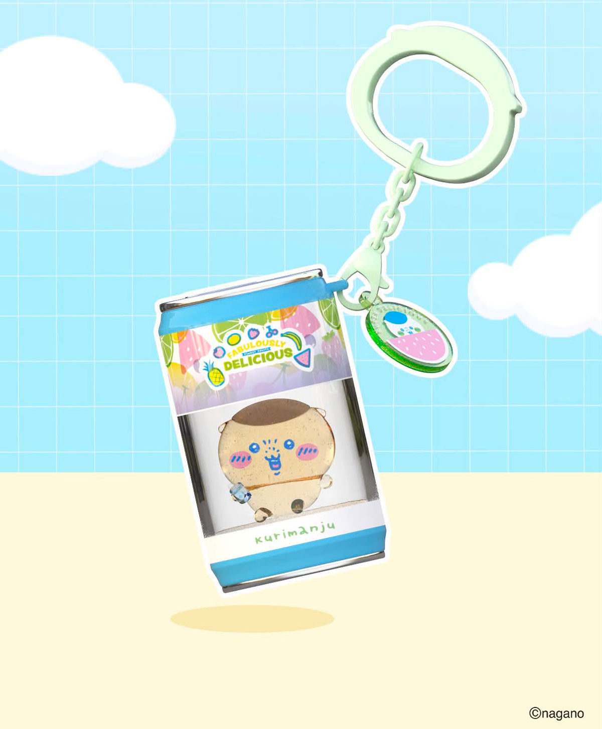[Pre-Order] ChiiKawa X Miniso Fruit Market Series Fruit Market Soft Drink Can Keychain Blind Box | ChiiKawa Hachiware Usagi Momonga Kurimanju Rakko Shisa Crab Soft Drink Can Keychain Blind Box - Kawaii Items Room Decoration Mystery Box