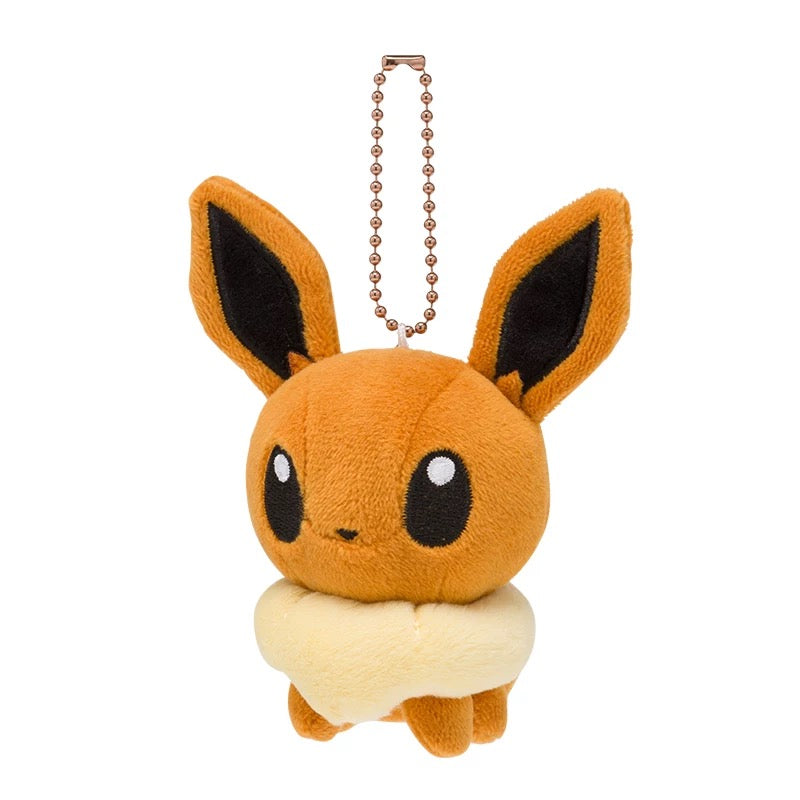 Japan Cartoon Pokemon Center Eevee Evolution Evolve Keychain | Eevee Vaporeon Jolteon Flareon Espeon Umbreon Leafeon Glaceon Sylveon - Mascot Mini Plush Doll KawaiiGiftLand