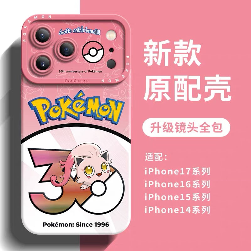 Japanese Cartoon Pokemon Silicone Case Pokemon 30 Anniversary Version Part29 | Roaring Moon Scream Tail Flutter Mane Great Tusk Iron Hands Iron Thorns Iron Jugulis Iron Valiant 8 Styles - Phone Case Samsung Galaxy S26 S25 S24 S23 FE Ultra Edge