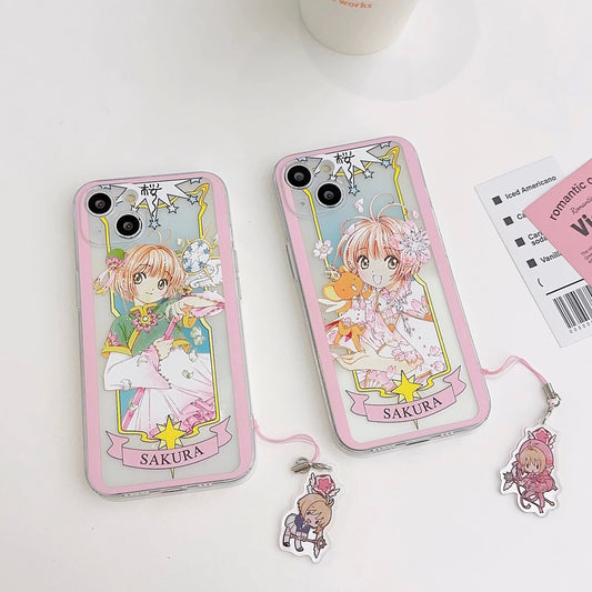CardCaptorSakura Card Version Part 1 | Chinese Dress & Sakura - iPhone Case 6 7 8 PLUS SE2 XS XR X 11 12 13 14 15 16 Pro Promax 12mini 13mini KawaiiGiftLand