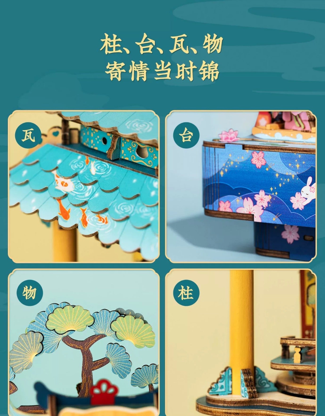 Craft Kits Wooden Music Box | Chinese Drama Style - DIY Handmade Mini World Miniature Gift