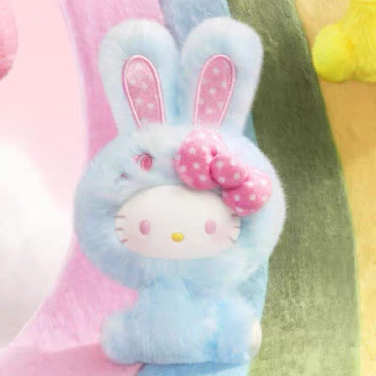 Sky Bunny - Hello Kitty Rainbow Bunny plush vinyl keychain pendant, opened and confirmed