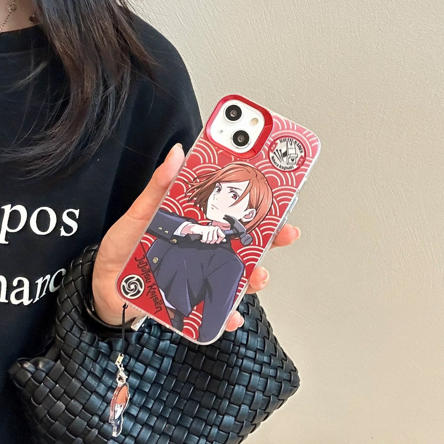 Japanese Anime Jujutsu Kaisen Phone Case with Strap | Satoru Yuji Megumi Nanami Kugisaki Nobara - iPhone Case 7 8 PLUS SE2 XS XR X 11 12 13 14 15 16 Pro Promax 12mini 13mini KawaiiGiftLand