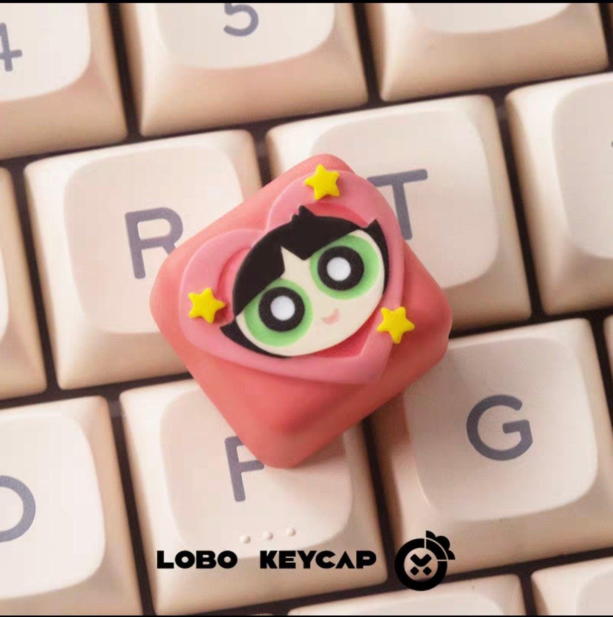 Lobo The Powerpuff Girls Expression Artisan Keycaps – Hand-Cast Resin Kawaii Mechanical Keyboard Accessories