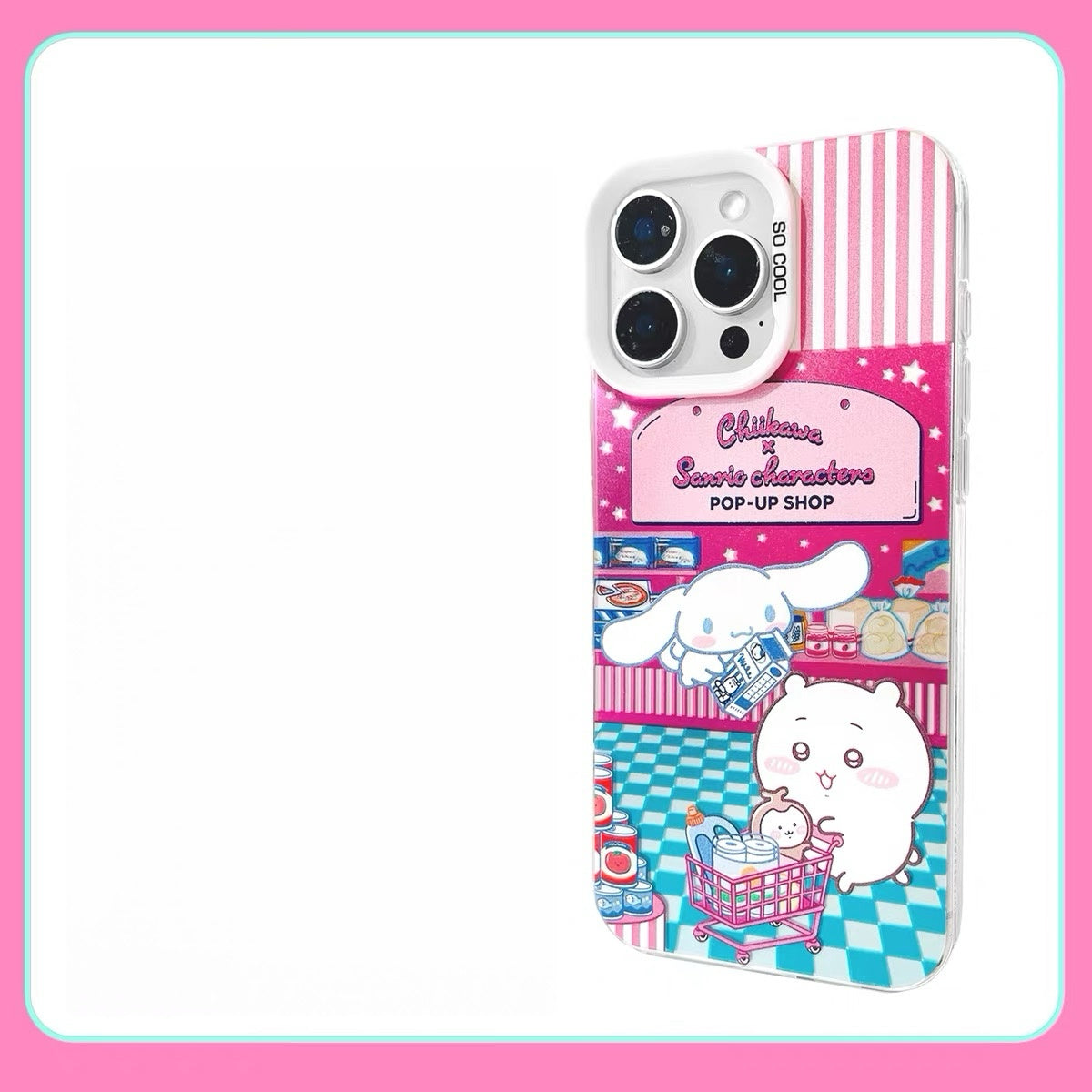 Japanese Cartoon ChiiKawa x Sanrio Pop Up Store Laser Case | Chiikawa Hachiware Usagi Momonga Shisa Crab 6 Styles - Phone Case Samsung Galaxy S26 S25 S24 S23 S22 S21 FE Ultra Edge