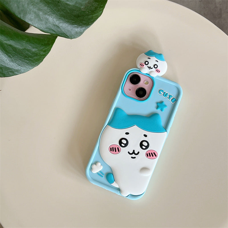 Japanese Cartoon ChiiKawa Look at you Silicone | Chiikawa Hachiware Usagi - iPhone Case 15 14 13 12 Pro ProMax KawaiiGiftLand