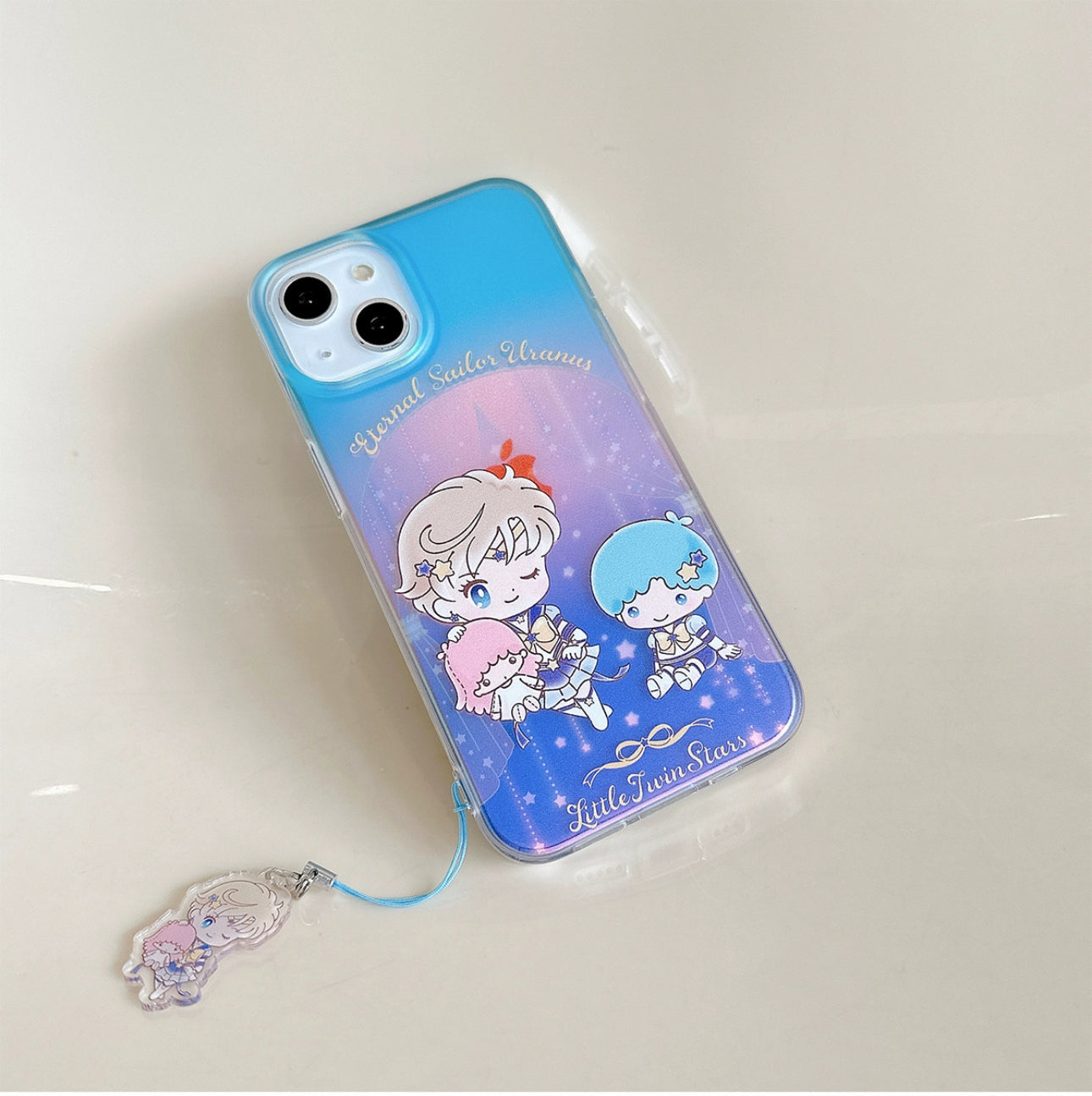 Japanese Cartoon iPhone Case with Strap | Laser Sailor Girl X Little Twin Stars Pochacco - iPhone Case Phone Case 7 8 PLUS SE2 XS XR X 11 12 13 14 15 16 Pro Promax 12mini 13mini KawaiiGiftLand