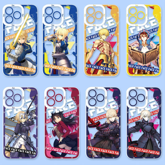 Japanese Anime Fate Stay Night | Artoria Pendragon Saber Gilgamesh Joan Tohsaka Rin - iPhone Case PLUS SE2 XS XR X 11 12 13 14 15 16 17 Pro Promax 12mini 13mini