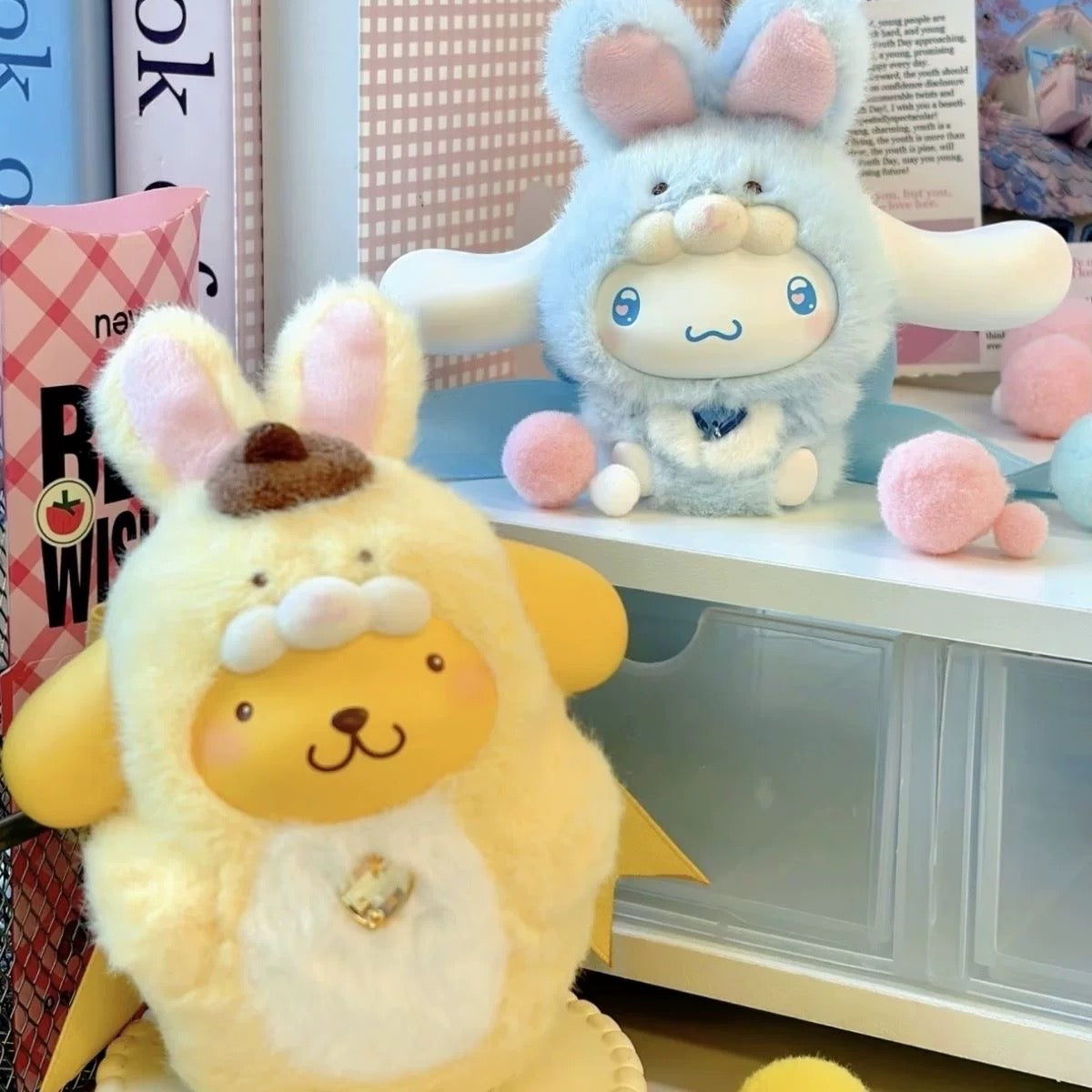TopToy Sanrio Characters Diamond Bunny Baby | Hello Kitty My Melody Kuromi Cinnamoroll Pompompurin Pochacco - Collectable Toys Mystery Blind Box