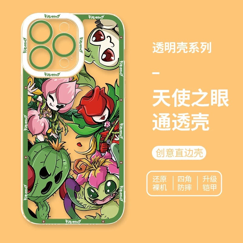 Anime Digimon Digital Monster Evolution Verison | Palmon - iPhone Case 6 7 8 PLUS SE2 XS XR X 11 12 13 14 15 16 16e Pro Promax 12mini 13mini