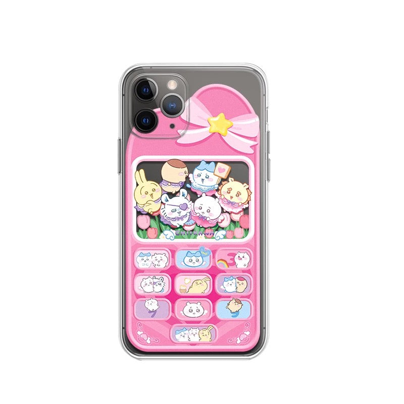 Japanese Cartoon ChiiKawa | Kawaii Mobile Phone Angel Devil Chiikawa Hachiware Usagi Momonga with Phone Strape - iPhone Case 11 12 13 14 15 16 Pro Promax KawaiiGiftLand