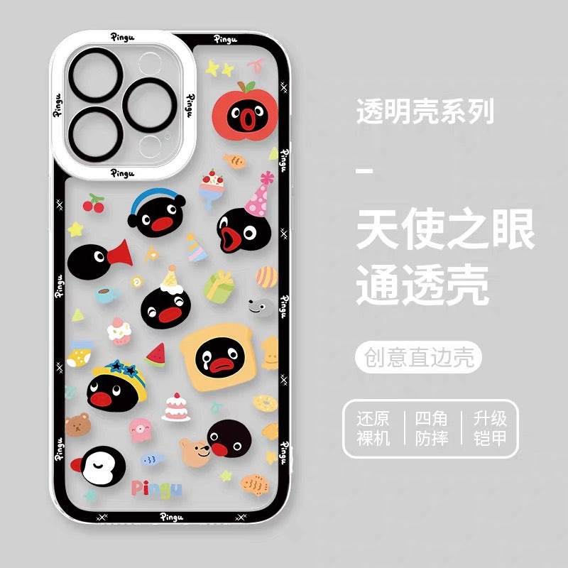 เคสไอโฟนลายการ์ตูนเพนกวินสุดน่ารัก Pingu & Friends 8 สไตล์ สำหรับ iPhone SE2 XS XR X 11 12 13 14 15 16 16e 17 17e Pro Promax 12mini 13mini
