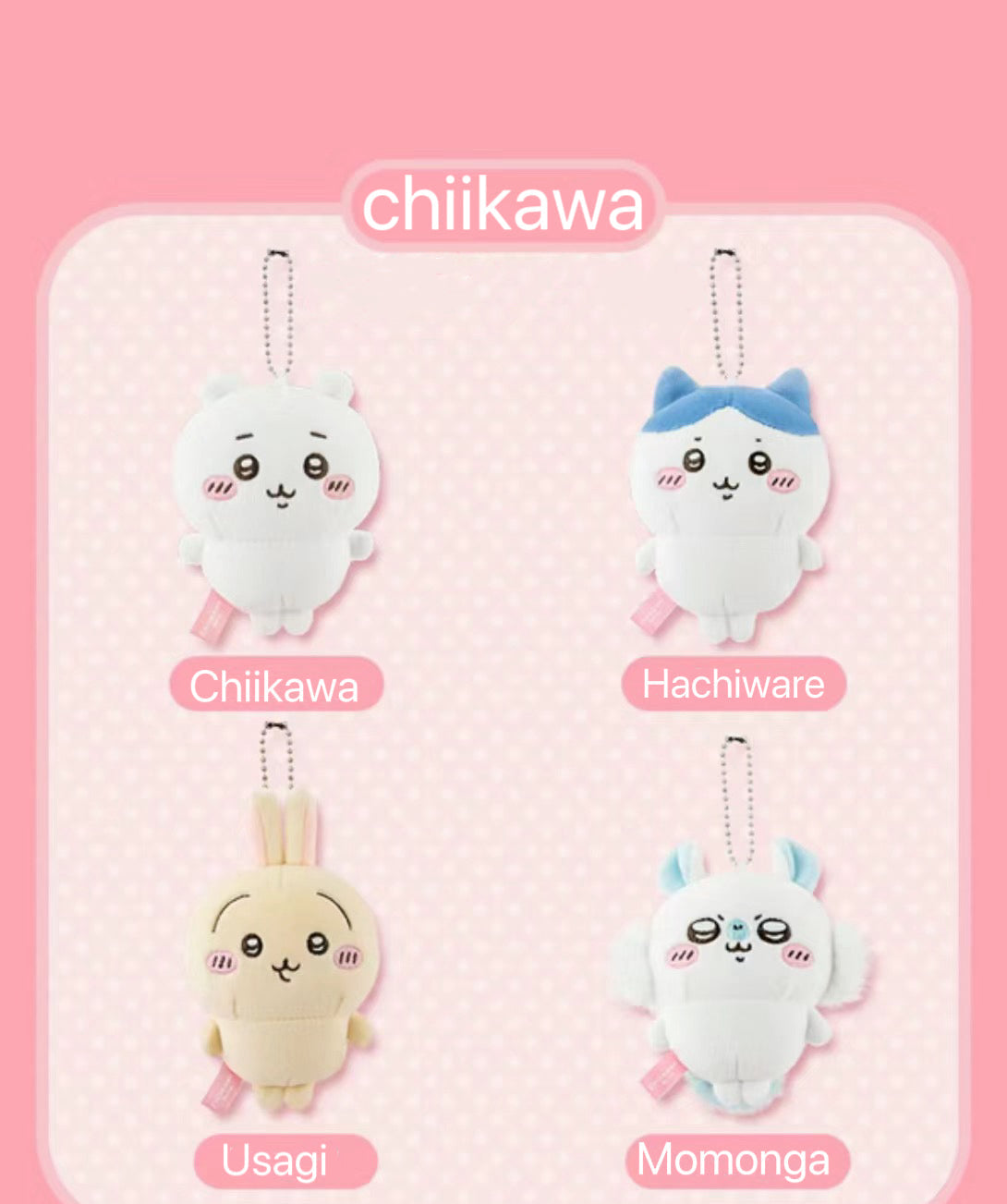 ChiiKawa X Miniso | ChiiKawa Hachiware Usagi Momonga Mini Plush Doll Keychain - Kawaii items Room Decoration doll KawaiiGiftLand