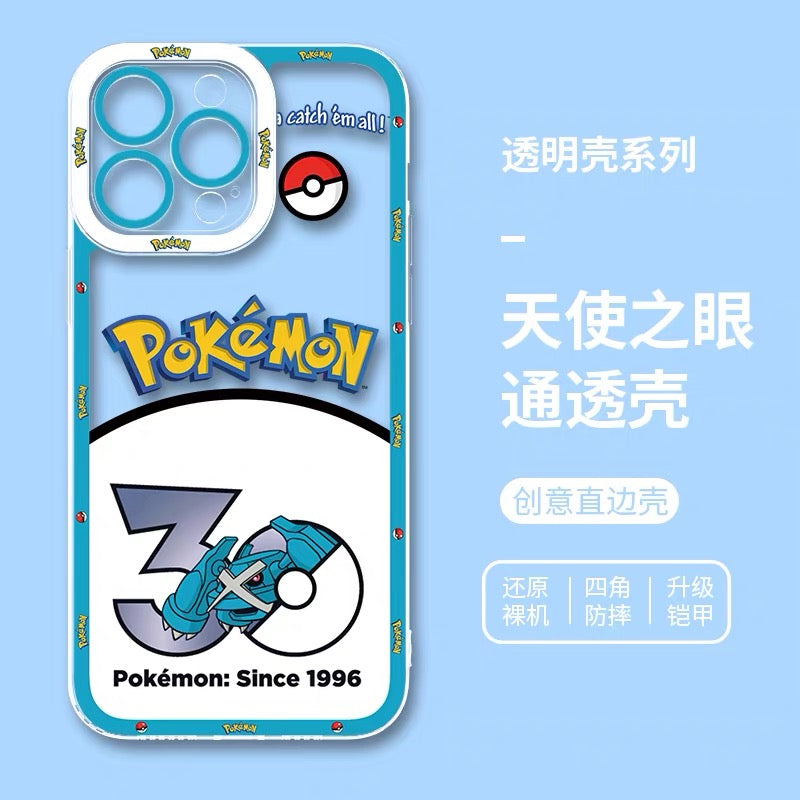 Japan Cartoon Pokemon 30 Anniversary Part2 | Garchomp Bulbasaur Latios Psyduck Metagross Kyogre Eevee Tyranitar 8 Styles - iPhone Case PLUS SE2 XS XR X 11 12 13 14 15 16 16e 17 17e 18 Pro Promax 12mini 13mini