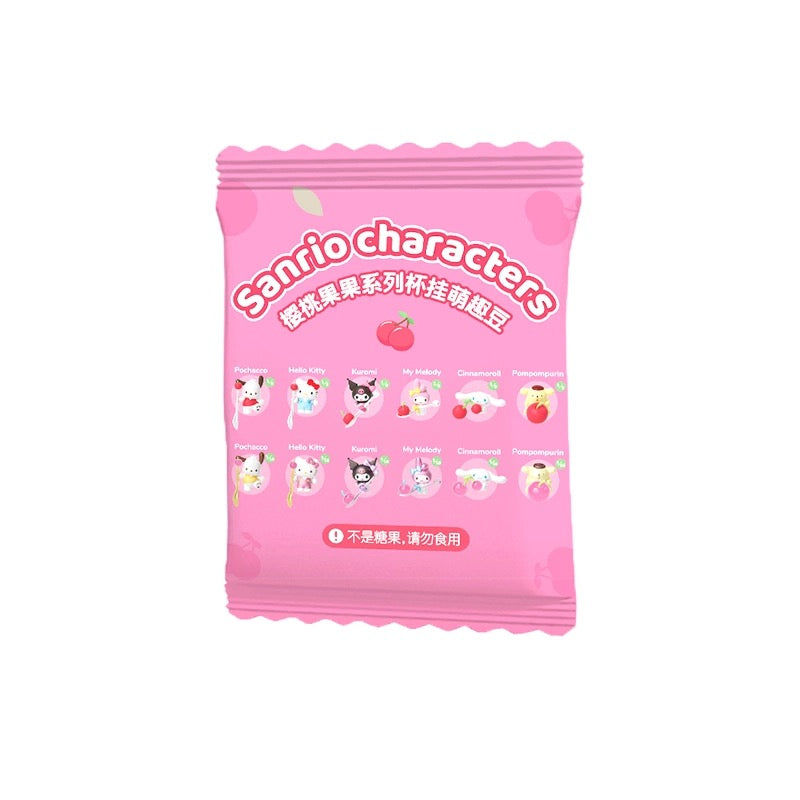 Sanrio Characters Sweet Cherry on Cup Beans Mini Series | Hello Kitty My Melody Kuromi Cinnamoroll Pompompurin Pochacco - Kawaii Collectable Toys Toy Collection KawaiiGiftLand