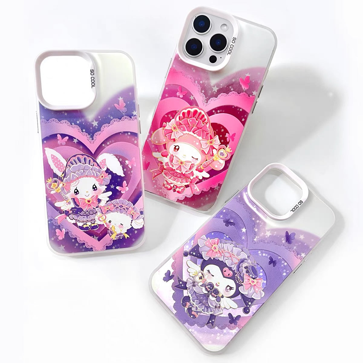 Japanese Cartoon Sanrio Magic Girl Lolita Laser Case | My Melody Kuromi Wish Me Mell & Cogimyun 3 Styles - iPhone Case 11 12 13 14 15 16 16e 17 17e 18 Pro Promax