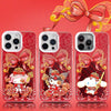 Japanese Cartoon Sanrio Red Rose Laser Case | Hello Kitty My Melody Kuromi Cinnamoroll Hangyodon 5 Styles - iPhone Case 11 12 13 14 15 16 16e 17 17e 18 Pro Promax