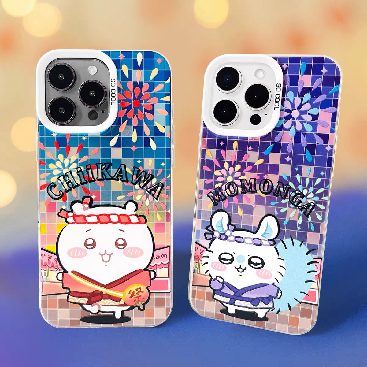 Japanese Cartoon ChiiKawa Summer Festival Laser Case | ChiiKawa Hachiware Usagi Momonga - Phone Case Samsung Galaxy S26 S25 S24 S23 S22 S21 FE Ultra Edge