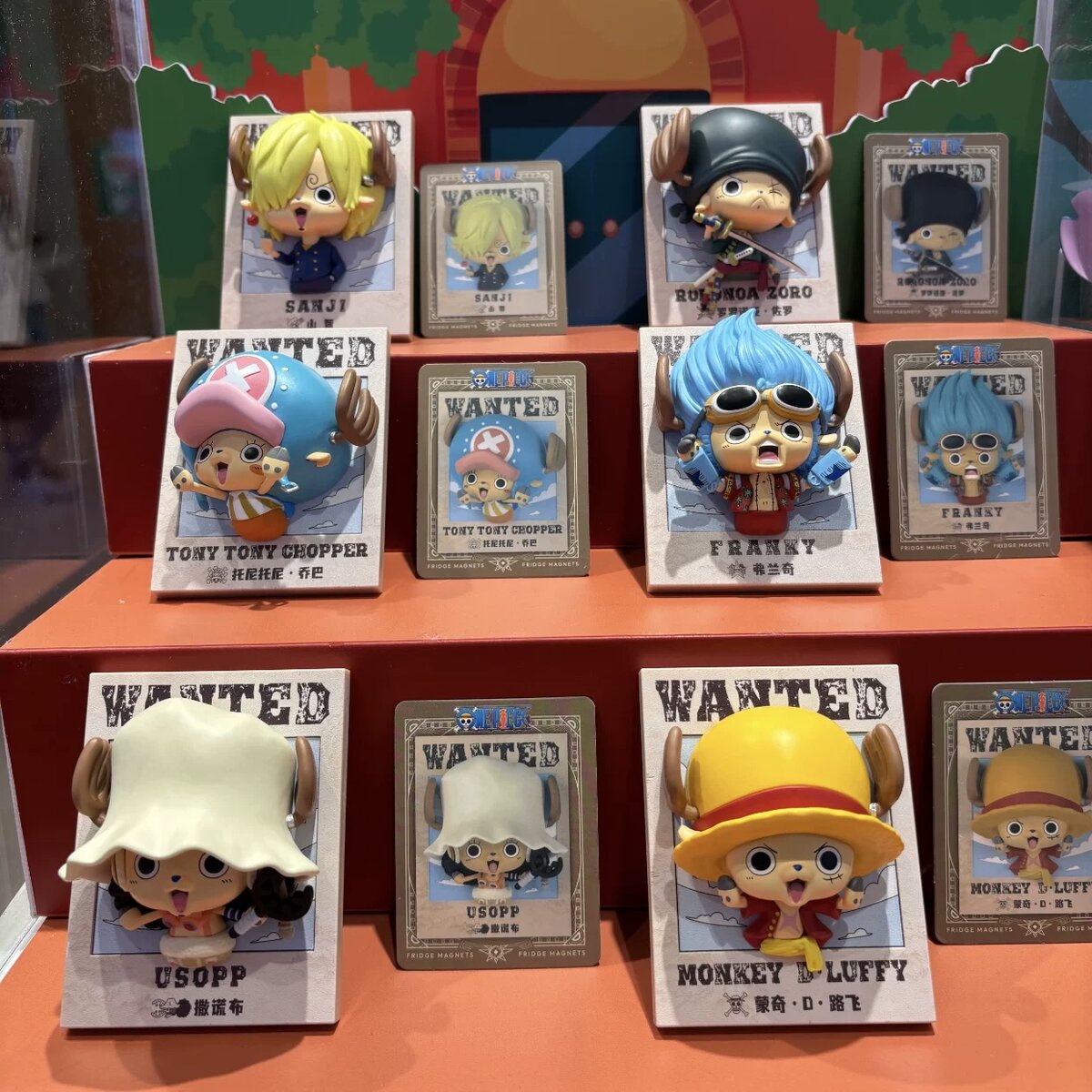 MINISO One Piece Chopper Dress-Up 3D fridge magnet WANTED poster display lineup