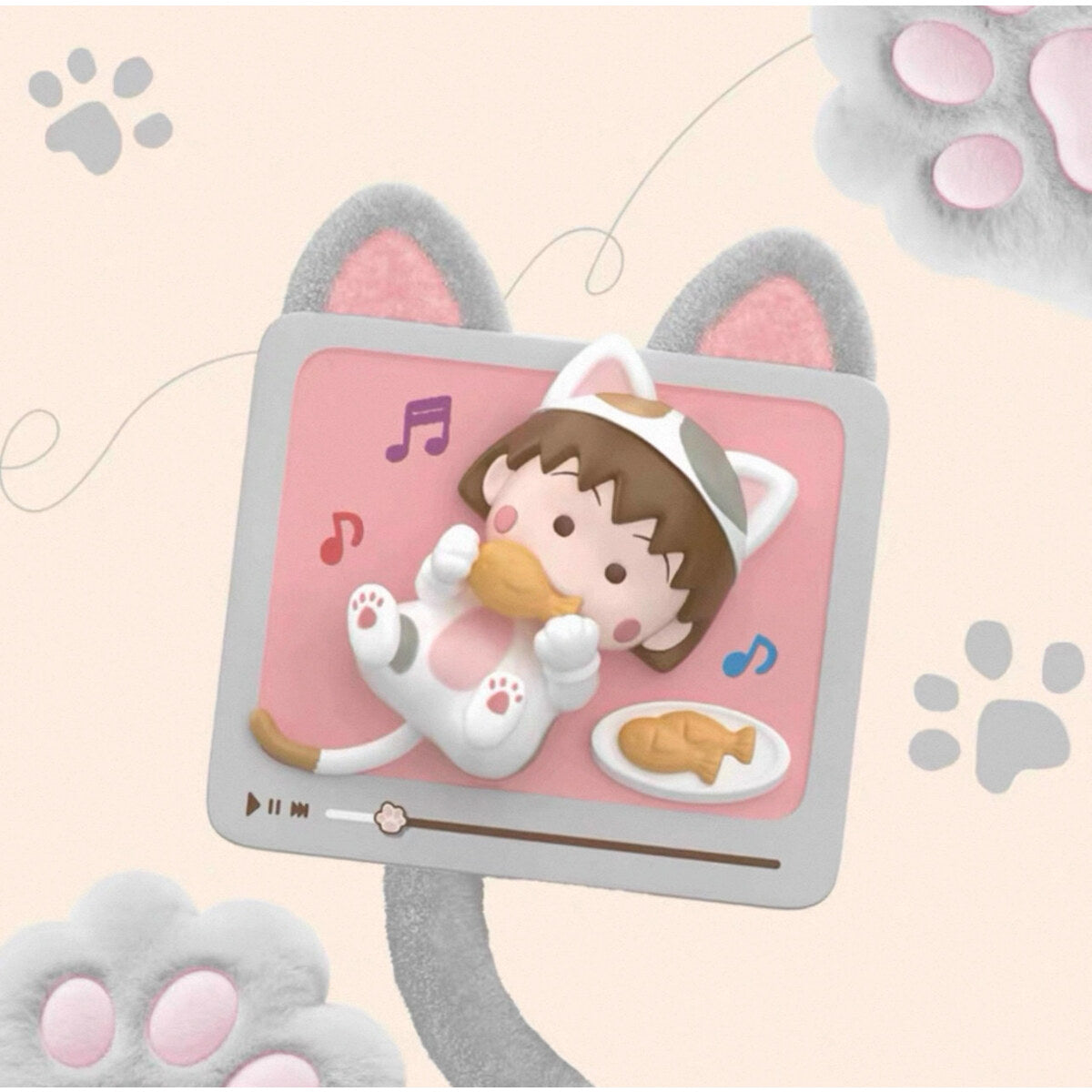 Afternoon Tea design - Chibi Maruko-chan cat-ear fridge magnet blind box figure
