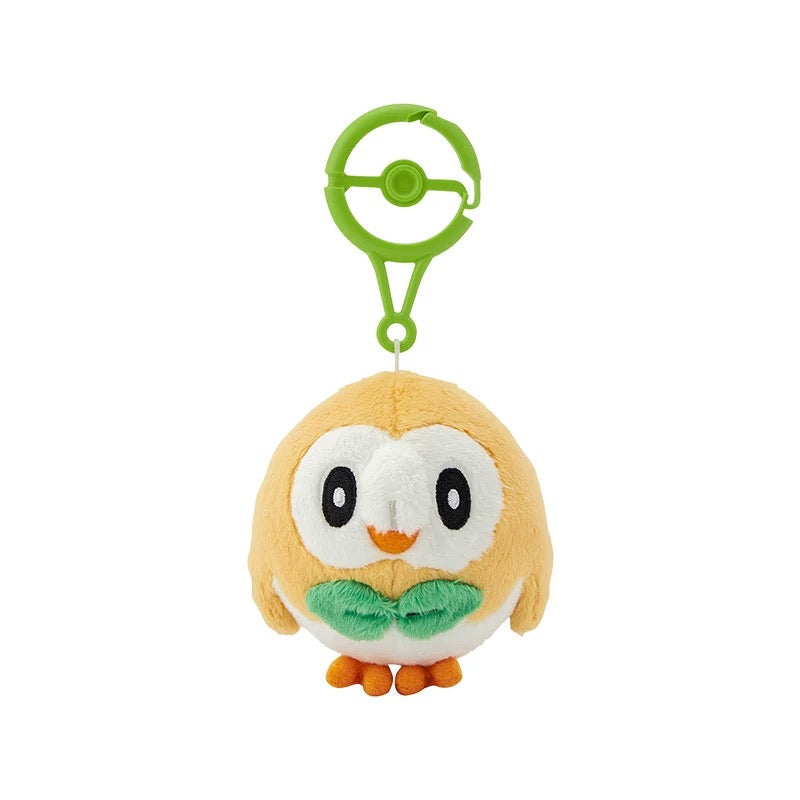 Japan Cartoon Pokemon Center Pokeball Keychain 6th & 7th Generation | Chespin Fennekin Froakie Rowlet Litten Popplio - Mascot Mini Plush Doll KawaiiGiftLand