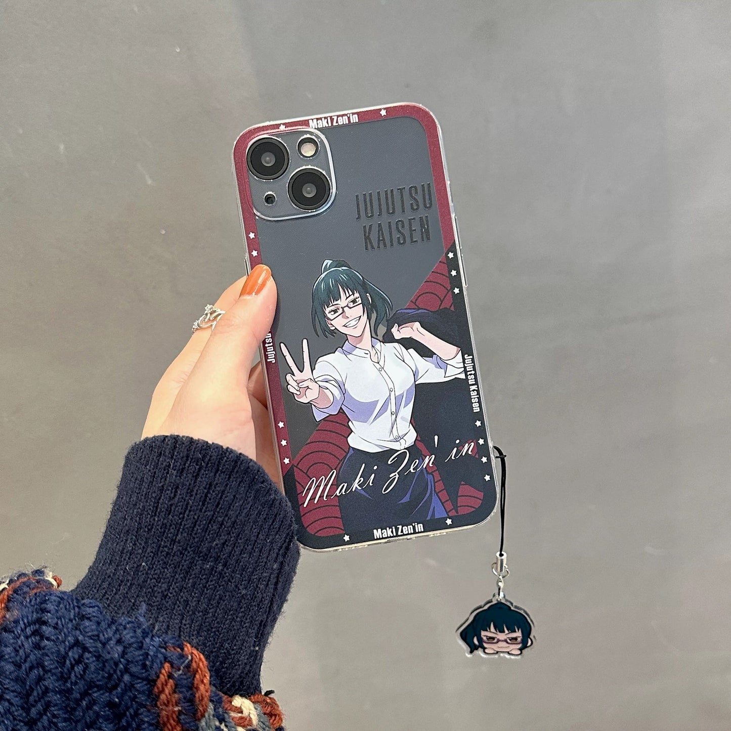 Japanese Anime Jujutsu Kaisen Clean Phone Case with Strap | Nanami Zenin Maki Kugisaki Nobara Panda - iPhone Case 7 8 PLUS SE2 XS XR X 11 12 13 14 15 16 Pro Promax 12mini 13mini KawaiiGiftLand